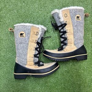 Sorel Tivoli High WP Suede Faux Fur Lined Winter Boots Women's Size 8.5